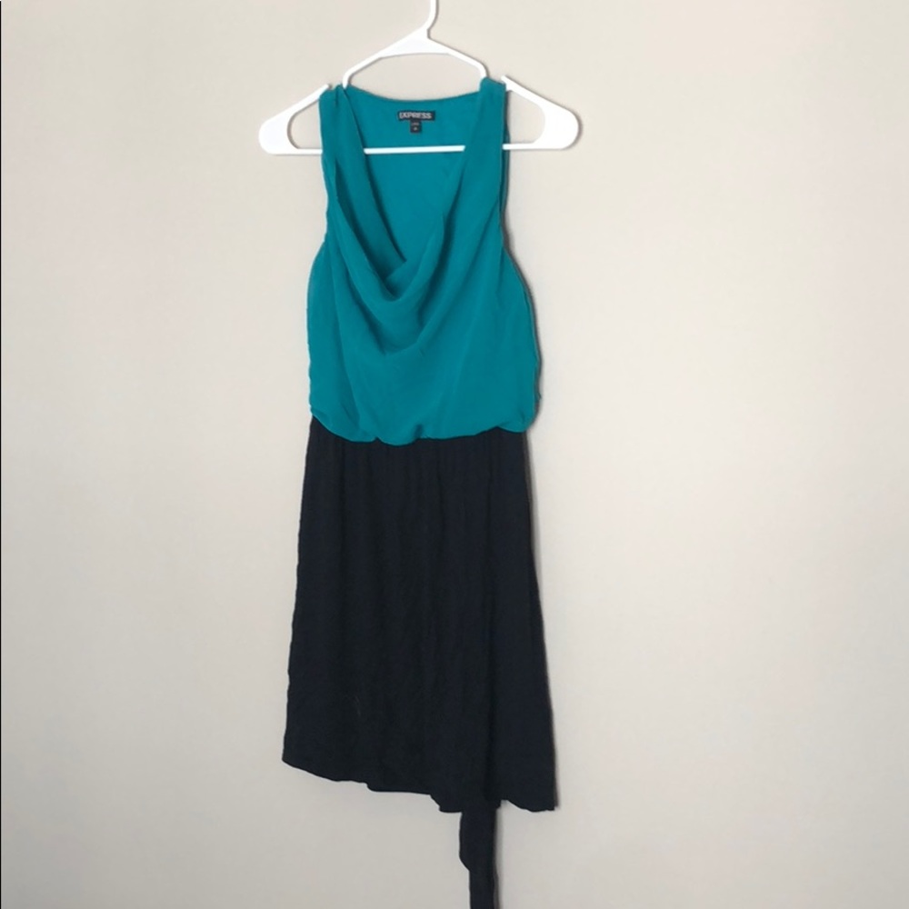 Teal and Black Express Dress